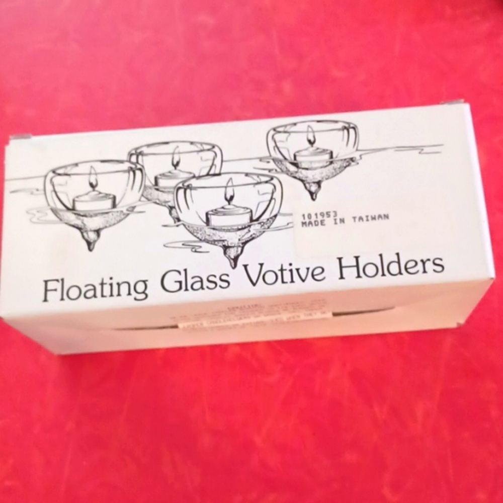 Department 56 floating glass votive holders set of 4 with candles